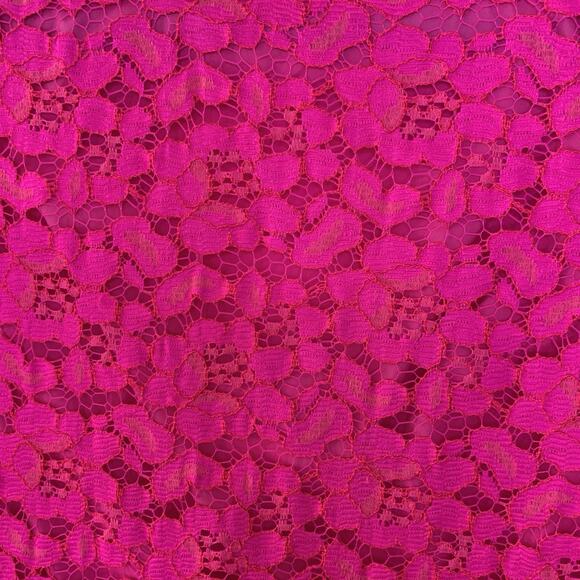 Trina Turk Fuchsia Pink Lace Mini Party Dress Open Back lined Small - Picture 5 of 11